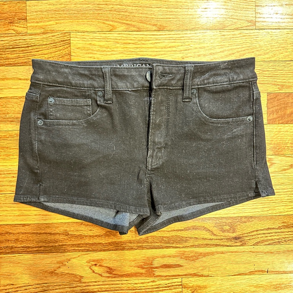 American eagle black jean shorts